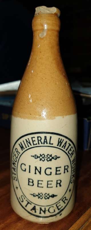 VERY RARE STANGER MINERAL WATER WORKS GINGER BEER BOTTLE